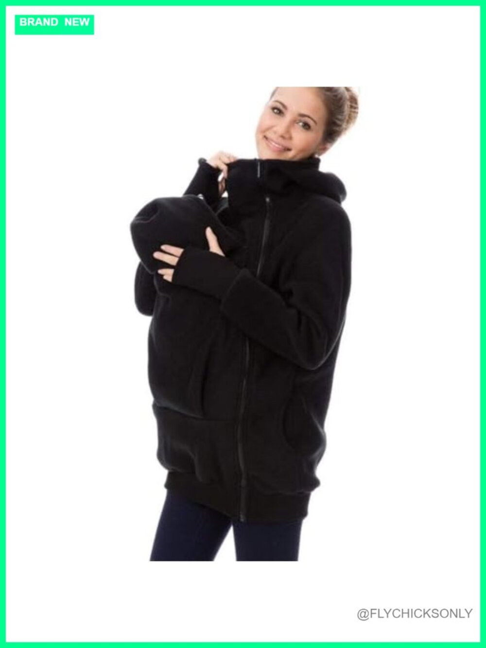 Fleece Zip Up Maternity Hoodie Thicken Pullover Sweatshirt Winter Coat